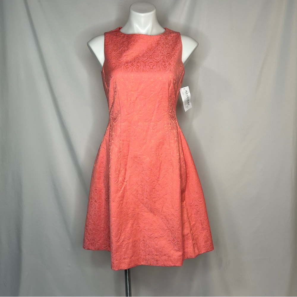 Eva Mendes by NY&Co Women’s Coral/Waja Orange  Maria Jacquard Dress, 4